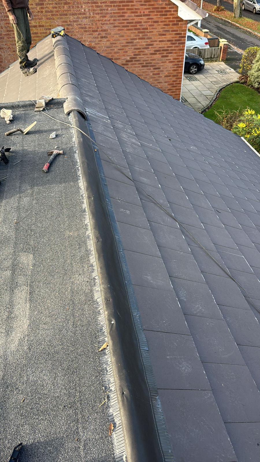 Completed slate roof by JD Roofs, Manchester